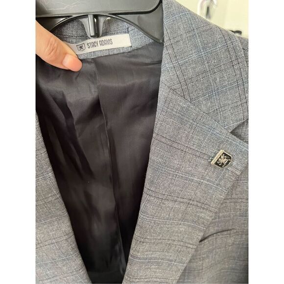 Stacy Adams NWT Men's grey  Single Breasted Suit Jacket Blazer Size 38R - Picture 6 of 6